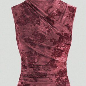 Pink Casual Women's Sleeveless Fitted Blouse